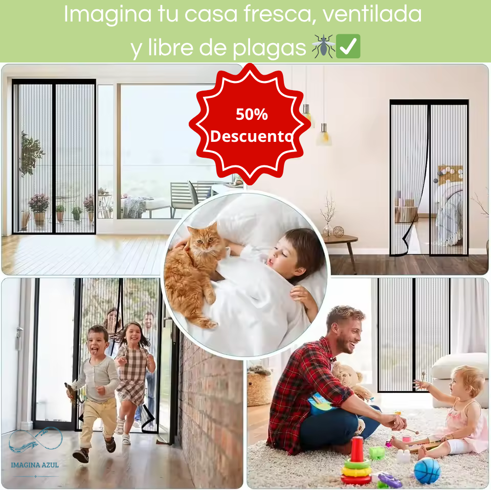 Malla Puertas AntiMosquitos -  Se Cierra Automáticamenta, Para Todo Tipo de Puertas y Ventanales