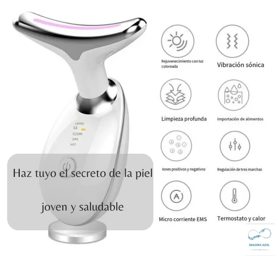 Masajeador Reductor de Papada - Tecnología de vibración, calor y luz LED para un cuello firme y un contorno definido