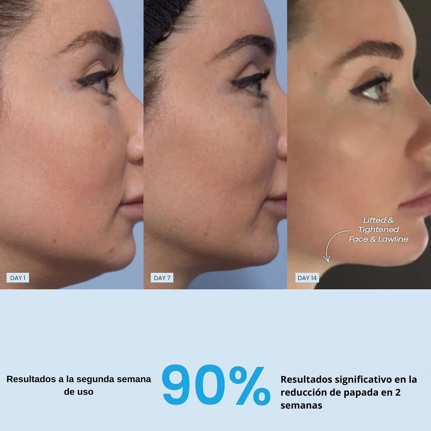 Masajeador Reductor de Papada - Tecnología de vibración, calor y luz LED para un cuello firme y un contorno definido