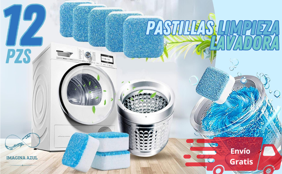 Pastillas Limpiadoras de Lavadora (12 Pastillas) - Adiós al Mal Olor en Tu Ropa