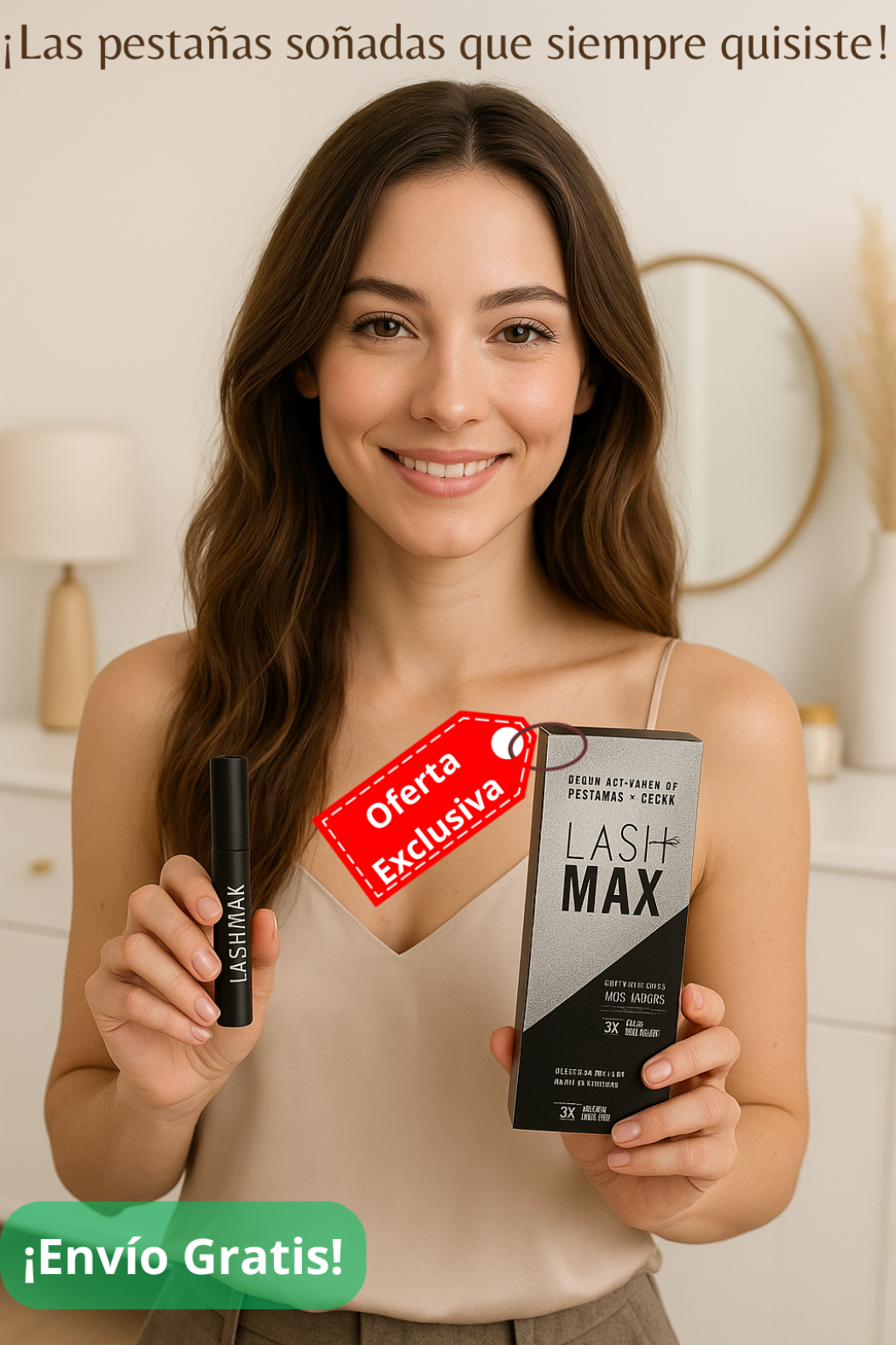 LashMax Serum Crecimiento Triplica tu Volumen de Pestañas y Cejas en 4 semanas