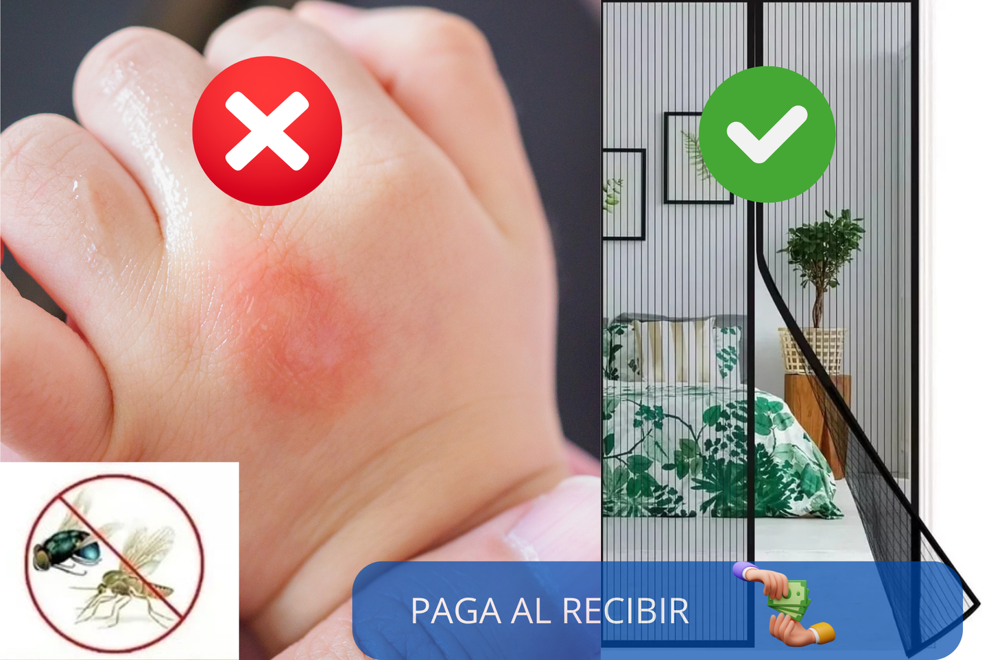 Malla Puertas AntiMosquitos -  Se Cierra Automáticamenta, Para Todo Tipo de Puertas y Ventanales