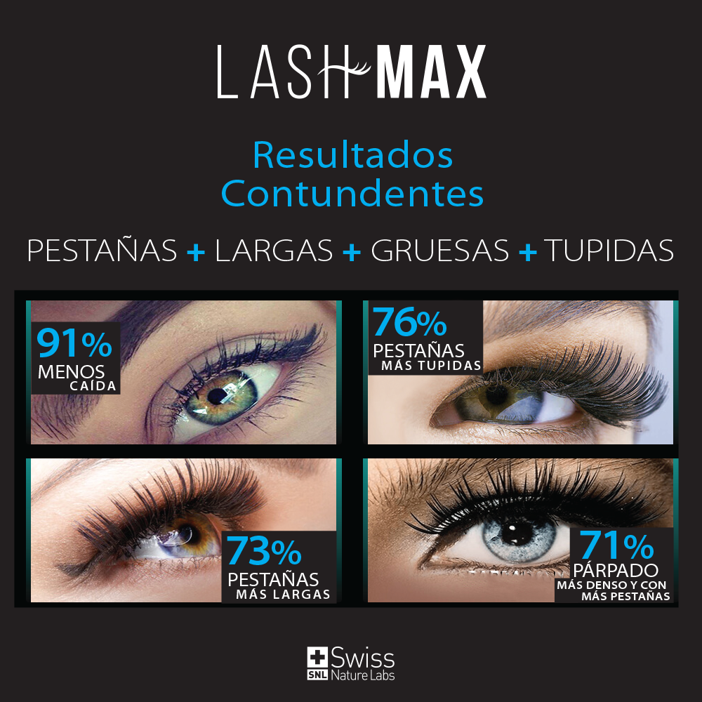 LashMax Serum Crecimiento Triplica tu Volumen de Pestañas y Cejas en 4 semanas
