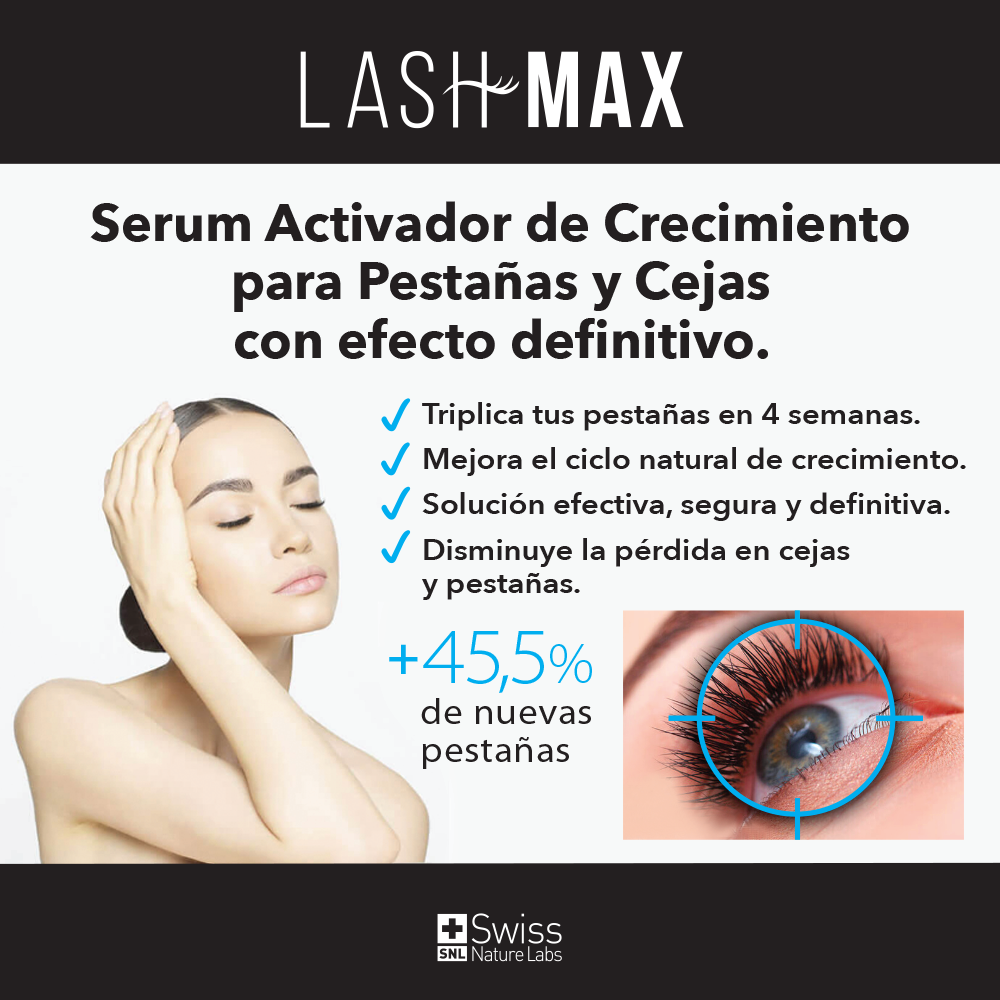 LashMax Serum Crecimiento Triplica tu Volumen de Pestañas y Cejas en 4 semanas