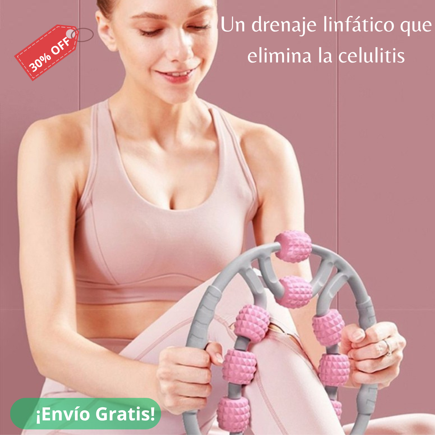 💜 RODILLO MASAJEADOR MANUAL 360° Drena, Relaja y Moldea tu Cuerpo Naturalmente