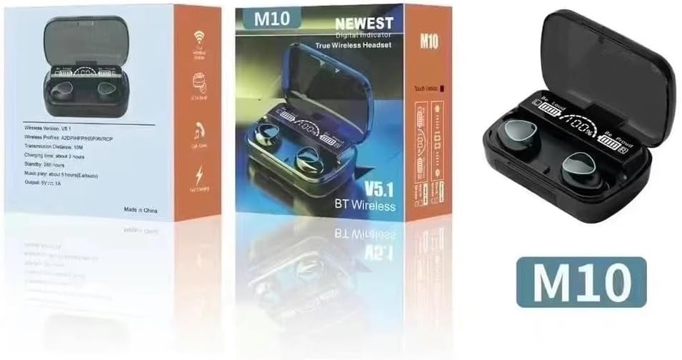 Audífonos M10 - Batería de Larga Duración, Cancelación de Ruido, Diseño Ergonómico y Resistente Al agua